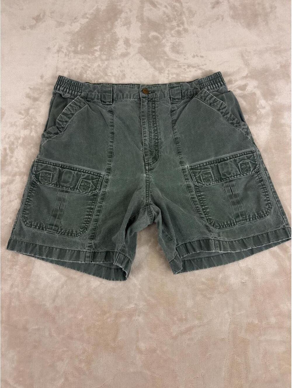 Vintage L.L.Bean Tropic Weight Utility Cargo Shorts Faded Green